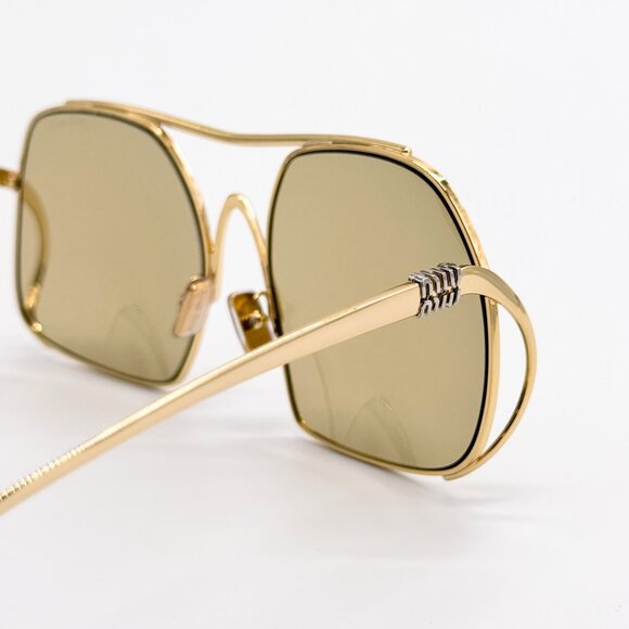 NEW MIU MIU SUNGLASSES MUA55S 5AK10R GOLD WOMEN MU A55S SMU A55